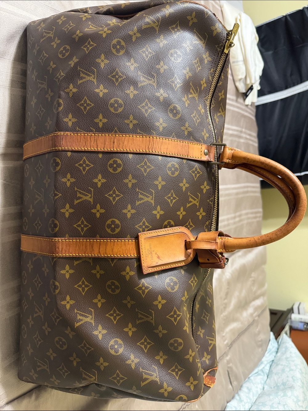 Louis Vuitton Brown Monogram Keepall 50”Duffel with Tan Trim ( final sale)